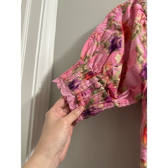 loveshackfancy Mariata Floral Lace Trim Maxi Dress Size 6 - Picture 12 of 13